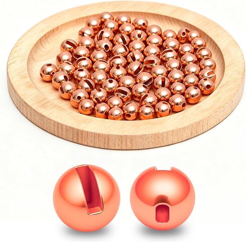 50PCS Tungsten Slotted Beads for Fly Tying Materials Bead Heads Sink Faster | 13 Size Slotted tungsten beads fly tying Beads Head Sink Faster Deeper,lead-free eco material, fits jig,nymph and trout flies in Saudi Arabia