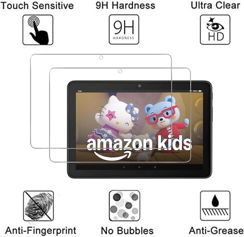 2-Pack Screen Protector for 7 Kids Tablet 7 inch (2022 release) | 9H Tempered Glass Film, Bubble-Free Installation, HD Clear, Anti Scratch in Saudi Arabia