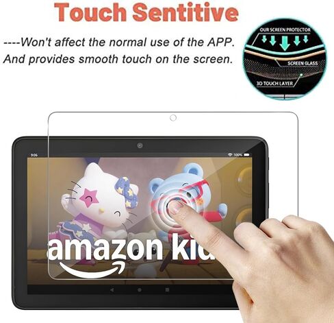 2-Pack Screen Protector for 7 Kids Tablet 7 inch (2022 release) | 9H Tempered Glass Film, Bubble-Free Installation, HD Clear, Anti Scratch in Saudi Arabia