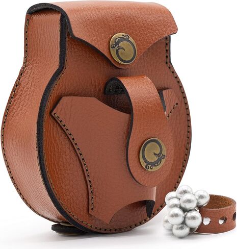 Goldboy Slingshot Ammo Pouch Storage Bag, Leather Ammo Holder with Strong Magnet, Ammunition Belt Pouch for 3/8" 1/2" 1/4" 6/19" 6mm 8mm Steel Balls in Saudi Arabia