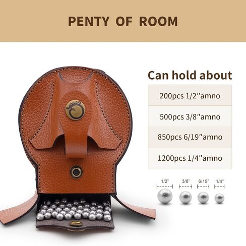 Goldboy Slingshot Ammo Pouch Storage Bag, Leather Ammo Holder with Strong Magnet, Ammunition Belt Pouch for 3/8" 1/2" 1/4" 6/19" 6mm 8mm Steel Balls in Saudi Arabia