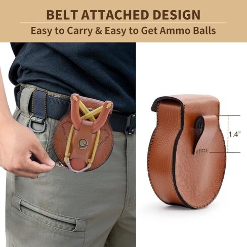 Goldboy Slingshot Ammo Pouch Storage Bag, Leather Ammo Holder with Strong Magnet, Ammunition Belt Pouch for 3/8" 1/2" 1/4" 6/19" 6mm 8mm Steel Balls in Saudi Arabia