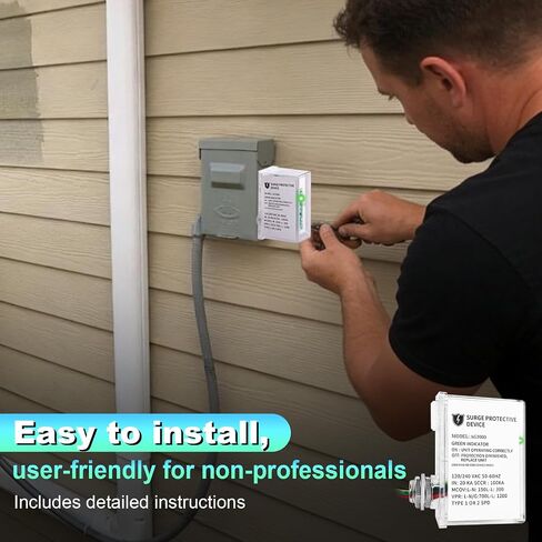 AG3000 HVAC Surge Protector 120/240V, Whole House Surge Protective Device for Mini Split and AC, with TPMOV Technology, Type 4X Watertight Enclosure, LED Indicator, 6-Year Support in Saudi Arabia