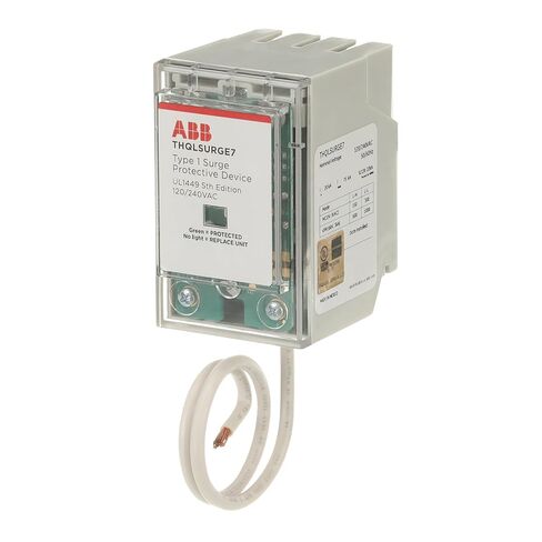 ABB THQLSURGE7 Surge Protection Device • Whole Home Protector • 120/240VAC Type 1 SPD • 75kA Per Phase • Breaker Panel Surge Protector • LED Indicator • Plug-in Installation • Pigtail Connection in Saudi Arabia