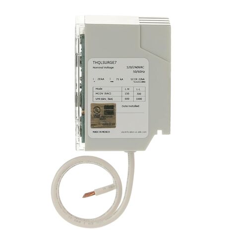 ABB THQLSURGE7 Surge Protection Device • Whole Home Protector • 120/240VAC Type 1 SPD • 75kA Per Phase • Breaker Panel Surge Protector • LED Indicator • Plug-in Installation • Pigtail Connection in Saudi Arabia