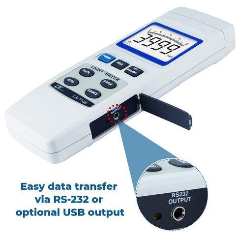 Digital Lux Meter (Range: 0 to 4,00,000 Lux) for Auditoriums | Illumination Meter | Industrial Light Meter | Alongwith Factory Calibration Certificate Model: LX-1108 by Instrukart in Saudi Arabia
