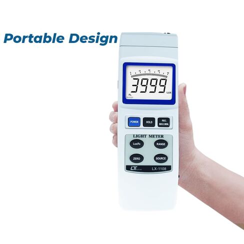 Digital Lux Meter (Range: 0 to 4,00,000 Lux) for Auditoriums | Illumination Meter | Industrial Light Meter | Alongwith Factory Calibration Certificate Model: LX-1108 by Instrukart in Saudi Arabia