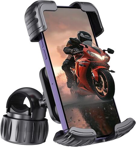 aceyoon Bike Cell Phone Holder, Phone Holder for Motorcycle, Scooter Phone Clip Suitable for 0.59''-1.18'' Handlebars for iPhone Air 17 Pro Max,16 15 Pro Max, More 4.7 to 6.8" Smartphones in Saudi Arabia