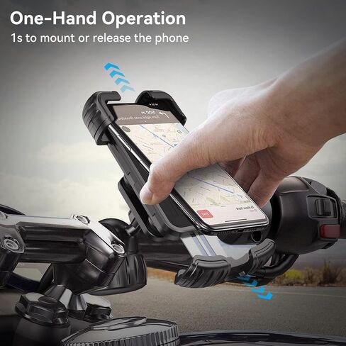 aceyoon Bike Cell Phone Holder, Phone Holder for Motorcycle, Scooter Phone Clip Suitable for 0.59''-1.18'' Handlebars for iPhone Air 17 Pro Max,16 15 Pro Max, More 4.7 to 6.8" Smartphones in Saudi Arabia
