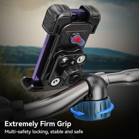 aceyoon Bike Cell Phone Holder, Phone Holder for Motorcycle, Scooter Phone Clip Suitable for 0.59''-1.18'' Handlebars for iPhone Air 17 Pro Max,16 15 Pro Max, More 4.7 to 6.8" Smartphones in Saudi Arabia