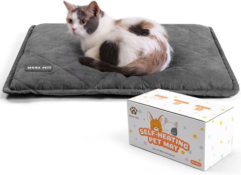Mora Pets Self Heating Cat Bed Self Warming Cat Pad 24 x 18 Inches | Thick Thermal Pet Bed Mat with Removable Cover Machine Washable Ultra Warm Mat for Outdoor Indoor Cats and Small Dogs in Kuwait