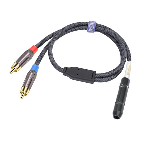 كابل مقسم صوت ستيريو RCA ذكر إلى 1/4 أنثى؛ كابل صوت 6.35 مم أنثى إلى 2 RCA ذكر - 1 قدم in Kuwait