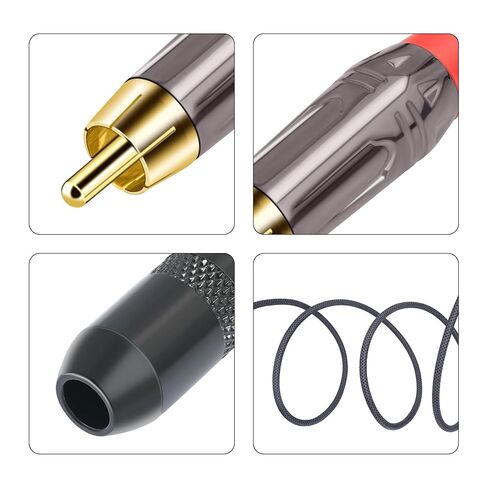 كابل مقسم صوت ستيريو RCA ذكر إلى 1/4 أنثى؛ كابل صوت 6.35 مم أنثى إلى 2 RCA ذكر - 1 قدم in Kuwait