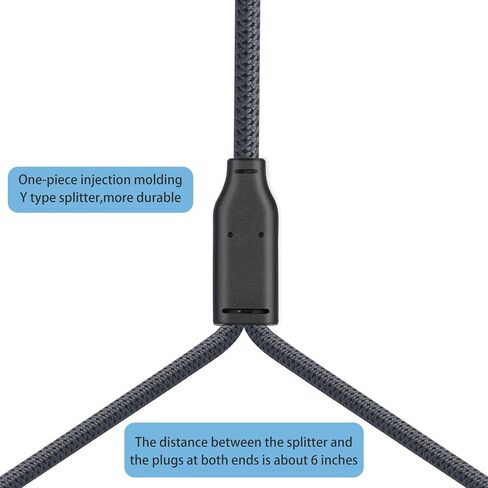 كابل مقسم صوت ستيريو RCA ذكر إلى 1/4 أنثى؛ كابل صوت 6.35 مم أنثى إلى 2 RCA ذكر - 1 قدم in Kuwait