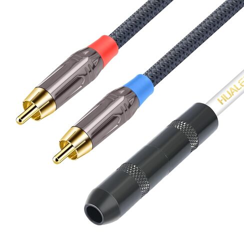 كابل مقسم صوت ستيريو RCA ذكر إلى 1/4 أنثى؛ كابل صوت 6.35 مم أنثى إلى 2 RCA ذكر - 1 قدم in Kuwait