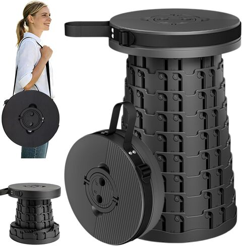 XXXL Collapsible Stool, 21.3" Portable Stool for Adults | Extra big & tall stool, 1000lbs capacity, reinforcement material, folding seat telescoping, fishing, travel, camping, queue in Saudi Arabia