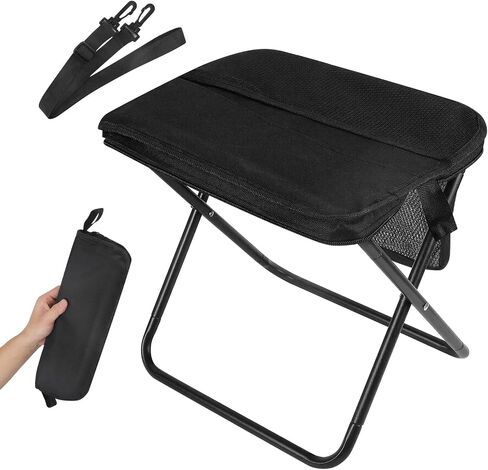 Portable Folding Chair and Camp Stool - Portable Stool with Carry Bag, 13 Inch Foldable Backpack Chair, Mini Easy Carry Outdoor Chair, Supports 260lbs for Camping, Hiking, Fishing (Khaki) in Saudi Arabia