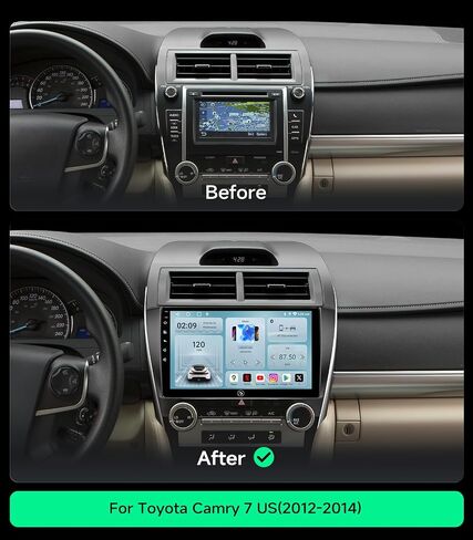 Car Stereo Radio for Toyota Camry 2012-2014, Wireless CarPlay Android Auto | 10.2-inch IPS HD touchscreen, 64G storage, 5G WiFi GPS, Bluetooth FM AM SWC, plug-and-play, 1080P backup camera in Saudi Arabia