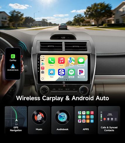 Car Stereo Radio for Toyota Camry 2012-2014, Wireless CarPlay Android Auto | 10.2-inch IPS HD touchscreen, 64G storage, 5G WiFi GPS, Bluetooth FM AM SWC, plug-and-play, 1080P backup camera in Saudi Arabia
