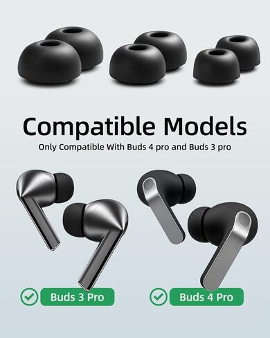 Memory Foam Earbud Tips for Samsung Galaxy Buds4 Pro/Buds3 Pro | 3 Pairs S/M/L Replacement Ear Tips with Case and Cleaning Pen, Comfort Noise Reduction, Fits Charging Case in Saudi Arabia