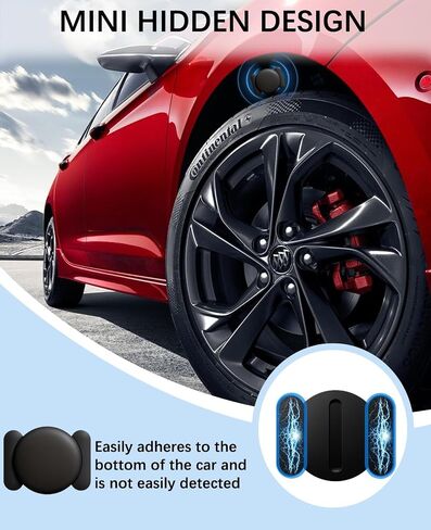 GPS Tracker for Vehicles, Hidden Magnetic Car Tracker for iOS & Android | Real-Time Tracking, No Monthly Fee/ No SIM Card, Non Detectable Tracking Device for Kids, Cars (Pearl Black) in Kuwait