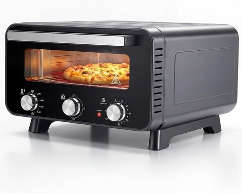 Sweetcrispy 1600W Electric Pizza Oven with Digital Display, 6 Preset Functions, 750°F High Heat, Pizza Stone & Peel Included, Countertop Air Fryer Oven for Homemade Pizzas in Saudi Arabia