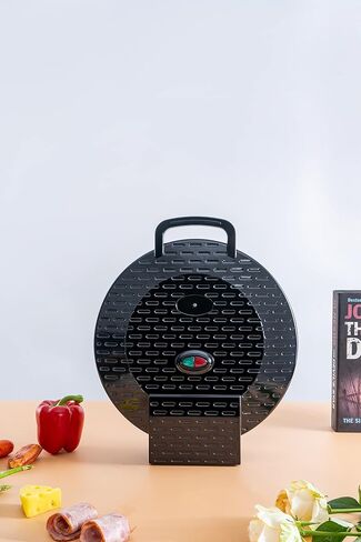Courant Pizza Maker 12 inch 220 VOLT NOT FOR USA USE, Newly improved Cool-touch Handle Non-Stick plates Pizza oven & Calzone Maker, Electric Countertop Oven for Home or School, Indoor Griddle, Black in Saudi Arabia