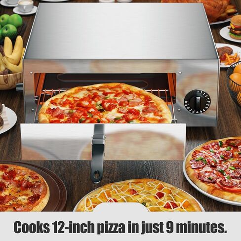 SIMOE Indoor Pizza Oven Countertop, 1450W | 30mins Timer, Multifunctional Electric Cooker, Handle & Removable Tray, Kitchen and Commercial Use in Saudi Arabia