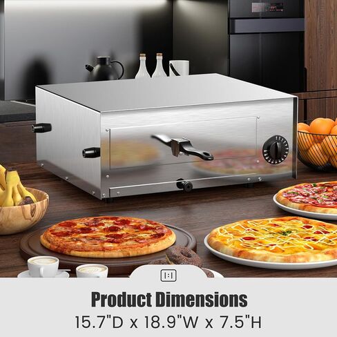 SIMOE Indoor Pizza Oven Countertop, 1450W | 30mins Timer, Multifunctional Electric Cooker, Handle & Removable Tray, Kitchen and Commercial Use in Saudi Arabia