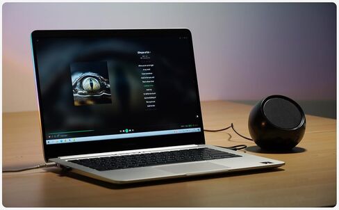 [Single] Computer Speaker for Desktop PC, USB-Powered, Plug-n-Play, Wired, External Speaker for Laptop, with Crystal-Clear Sound, Loud Volume, Rich Bass, Built-in USB-C Adapter for Full Compatibility in Saudi Arabia
