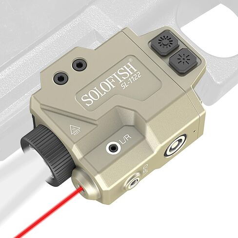 SOLOFISH 800 Lumens Pistol Light and Green Laser Combo | Adjustable Rail Mount Gun Light with Laser Beam with Strobe and Momentary, Desert Tan in Saudi Arabia
