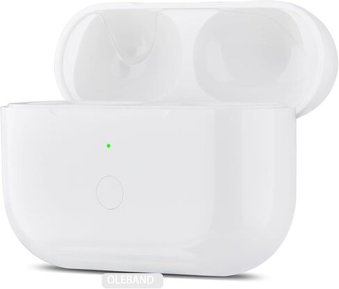 استبدال OLEBAND لحافظة شحن Airpods Pro 2&1: من السهل إقران سماعات الأذن Air pods Pro مع زر الاقتران، ودعم الشحن السلكي واللاسلكي، لأجهزة iPod Pro 1st/2nd Gen ضمان سنة واحدة (أبيض) in Kuwait
