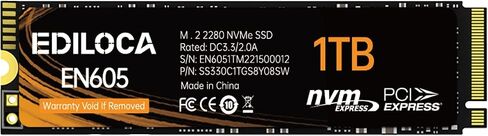 Ediloca EN605 128GB M.2 SSD, NVMe1.3 PCIe Gen3 x4 SSD Internal Hard Drive, M.2 2280 - Read/Write Speed up to 1130/400 MB/s - Internal SSD Compatible with Laptop & PC Desktop in Saudi Arabia