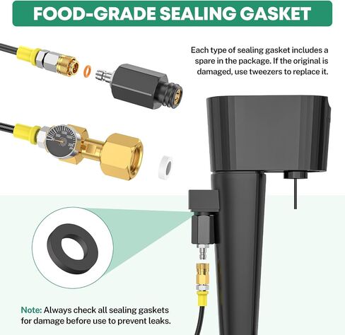 CGA320 To TR21-4 Soda CO2 Adapter Hose for SodaStream Water Makers | Quick Connect, Pressure Gauge & Bleed Valve, Food-Grade Hose, 4500PSI Tolerance, 80% Cost Saving, Full Leak-Proof Seals in Saudi Arabia