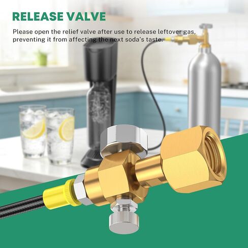 CGA320 To TR21-4 Soda CO2 Adapter Hose for SodaStream Water Makers | Quick Connect, Pressure Gauge & Bleed Valve, Food-Grade Hose, 4500PSI Tolerance, 80% Cost Saving, Full Leak-Proof Seals in Saudi Arabia