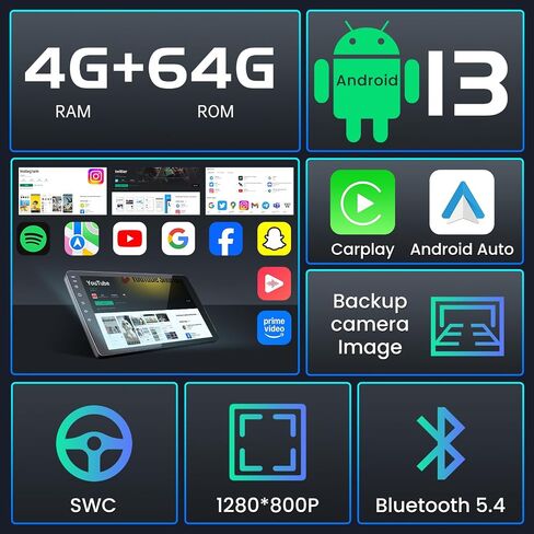 Jingelsye 4G+64G Car Radio for Jeep Wrangler JK 2007-2017: 7" Touch Screen Stereo with Wireless CarPlay Android Auto, Android 15.0, 5GHz WiFi Bluetooth GPS Navigation FM 32EQ SWC with Backup Camera in Kuwait