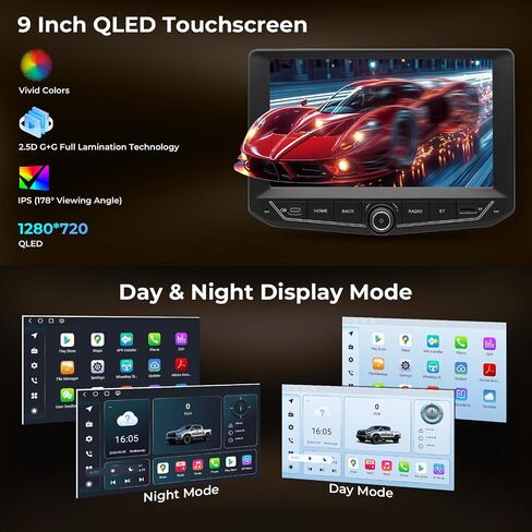 راديو سيارة Android 15 لسيارة Jeep Wrangler JK 2011-2017، شاشة لمس QLED IPS مقاس 9 بوصات، Qualcomm 8-Core 8+128G، Wireless CarPlay/Android Auto، GPS، 4G LTE، WiFi 6 وBluetooth 5.1 in Kuwait
