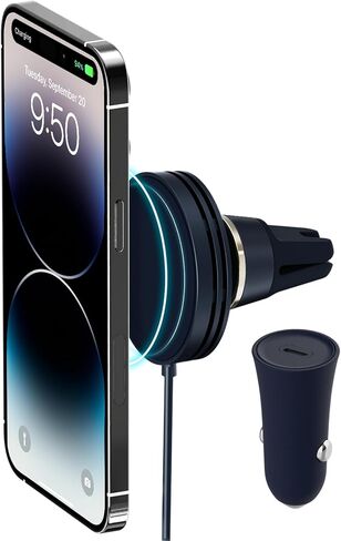 iOttie Velox MagSafe Compatible Air Vent Car Phone Holder. Unversal Magnetic Car Phone Mount for iPhone 12/13/14/15/16/17 Series & Android Phones via Included Magnetic Ring Adapter in Saudi Arabia