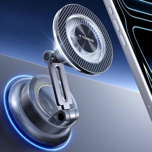 TORRAS 2026 Upgraded Vacuum Car Phone Holder for MagSafe Car Mount [98+ LBS Strongest Suction | 24 N58 Magnets] 360° Adjustable Magnetic Phone Holders for Your Car, for iPhone 17-12 Pro Max Plus Air in Saudi Arabia