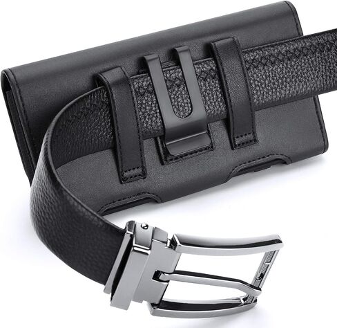 BECPLT Holster for Galaxy Z Fold 7 6 5 4 3 2 Leather Pouch Belt Case with Belt Clip Cell Phone Belt Holder Case Cover - Black in Saudi Arabia