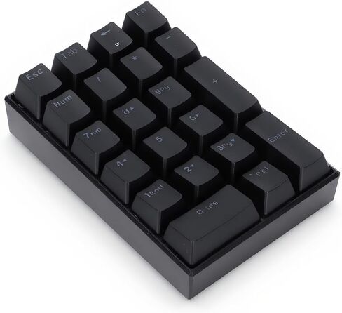 USB Numeric Keypad, LED Backlit 21-Key Mechanical Numpad for PC , Ergonomic Wired Number Pad for Desktop Laptop, Mini Portable Numeric Keypad for Home and Office, Plug and Play (Red Switch) in Kuwait
