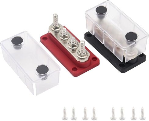 400A Battery Bus Bar Power Distribution Block 12V-48V | Heavy Duty 8*M10 3/8" Studs Tin-Plated Copper for RV Solar Marine Truck Audio in Kuwait