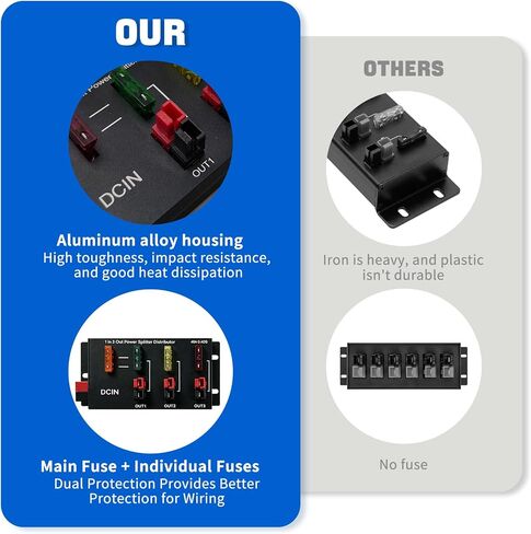 3 Out Power Splitter Distributor Source Strip Power Pole Distribution Block | 40Amp 1 in 3 out Connector Power Divider Power Board in Saudi Arabia