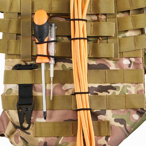 15 Pack Molle Attachments, Molle Webbing Binding Ribbon, Tactical Gear Holder Clip, Backpack Accessories, Molle Web Dominator Elastic Strings Buckle, Multipurpose Tactical Bag Accessories in Saudi Arabia