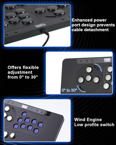 عصا أركيد للتحكم بدون ذراع: سلسلة Arcade Stick X مع مفتاح قفل RGB المحيط ومفتاح قفل البطولة، ملف تعريف منخفض X1 مع مفاتيح محرك الرياح، وحدة تحكم بدون رافعة للتبديل، الكمبيوتر الشخصي، PS4 in Kuwait