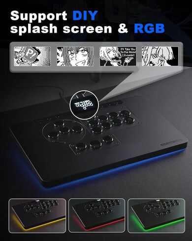 عصا أركيد للتحكم بدون ذراع: سلسلة Arcade Stick X مع مفتاح قفل RGB المحيط ومفتاح قفل البطولة، ملف تعريف منخفض X1 مع مفاتيح محرك الرياح، وحدة تحكم بدون رافعة للتبديل، الكمبيوتر الشخصي، PS4 in Kuwait