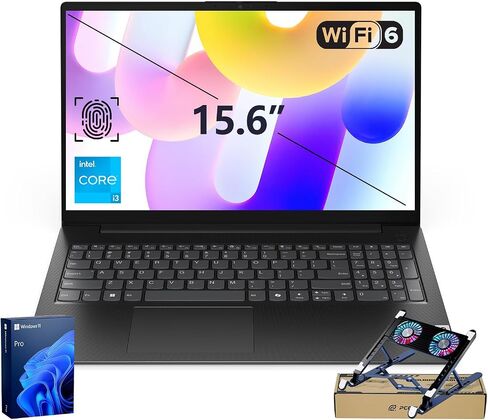 Lenovo V15 Gen 5 15.6" FHD Business Laptop, 16GB DDR5 RAM, 512GB Storage, Intel Core i3 6-core CP(Beat Ryzen 3 7320U), W11 Pro, AI Copilot Key, Webcam w/Shutter, Security Chip Discrete TPM 2.0, Black in Saudi Arabia