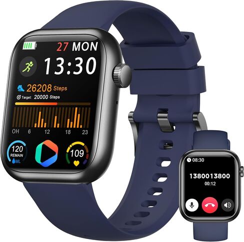 Smart Watch for Men Women(Answer/Make Call), 1.83" Fitness Watch with Heart Rate/Blood Pressure/Blood Oxygen, Pedometer, Sleep Tracker,120+ Sport Modes, IP68 Waterproof Fitness Tracker for Android iOS in Saudi Arabia