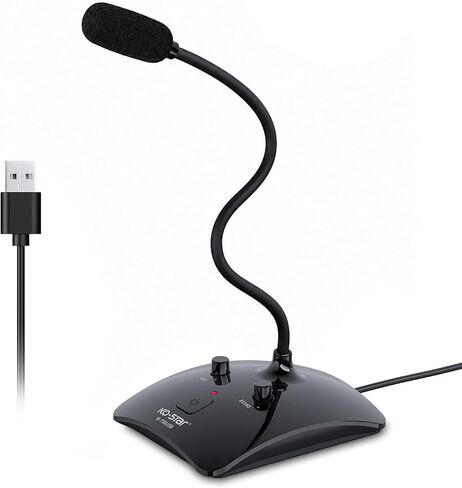 USB Gooseneck Conference Microphone, Flexible 360° Omnidirectional Desktop Mic with Noise-Canceling, Mute Button & Volume Control, Plug & Play for Meeting, Streaming, Podcast, PC/Mac/Laptop in Saudi Arabia