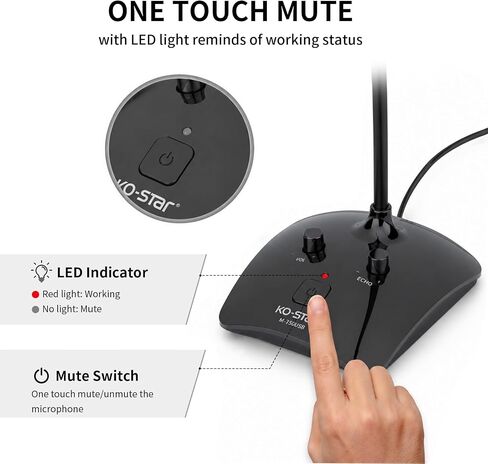 USB Gooseneck Conference Microphone, Flexible 360° Omnidirectional Desktop Mic with Noise-Canceling, Mute Button & Volume Control, Plug & Play for Meeting, Streaming, Podcast, PC/Mac/Laptop in Saudi Arabia